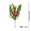 Frutas rojas artificiales y piñas, ramas de pino navideñas para decoración de ambiente festivo, exclusivamente para ventas transfronterizas de Amazon, simulación navideña