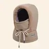 Máscara facial de una pieza para el invierno, con forro polar, engrosada, a prueba de viento y cálida, adecuada para ciclismo al aire libre y para proporcionar protección contra el frío