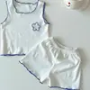 Conjunto de Dos Piezas de Camiseta sin Mangas y Shorts de Verano para Bebé Ropa Casual Fina para el Hogar para Niños Conjunto de Pijama para Niños