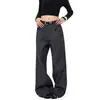 Pantalones Casuales de Mezclilla Cruda Lavada, Rayados, Caídos, Patchwork Desestructurado, Rectos de Pierna Ancha, Unisex, Holgados, de Gama Alta