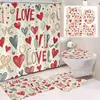 Cortina de Ducha Fiesta de San Valentín Lazo de Amor Cortina Divisoria de Baño Cortina de Puerta de Baño Salida de Fábrica