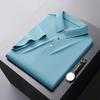 Sudeste Asiático Transfronteiriço Toque Fresco Sem Costura Colado Manga Curta Camisa Polo Masculina Business Cor Sólida Tricô Camiseta Masculina Top