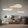 Lámpara de dormitorio simple estilo japonés lámpara de araña de diseñador de restaurante famoso lámpara de sala de té de seda arte nórdico