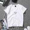 Camiseta de Manga Curta de Lote Pequeno Feminina Camiseta Estilo Hong Kong Feminina Estampada Amor Verão Novo Carta Comércio Exterior tamanho plus size Vestido de Casal