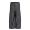 Y6046 Calle Principal Estilo Americano Unisex Retro Color Sólido Diseño Desestructurado Estilo Urbano para Hombre Corte Holgado Pantalones Lisos