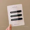 Presilha de cabelo preta para mulheres, grampo lateral para franja da testa, ferramenta para arrumar o cabelo, presilha de cabelo para a nuca, acessório de cabelo
