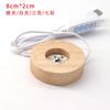 Madeira de Borracha Base de Cristal Interface USB 5V Interruptor Luz Noturna Madeira Maciça Base Redonda para Lâmpada Criativa Moderna Minimalista