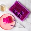 Bandeja de hielo de silicona con 15 rejillas, molde cuadrado para hielo con tapa, molde de gelatina con 15 orificios, caja para cubitos de hielo
