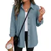 2026 Amazon Europeu e Americano Transfronteiriço TK Comércio Exterior Roupas Femininas Novo Outono/Inverno Waffle Manga Longa Camisa Casual