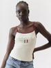 Camisola de Mujer Estilo Urbano Europeo y Americano con Bloques de Color y Estampado de Letras, Dulce y Picante, Adelgazante, Sexy, sin Mangas, Capa Base, Ropa Exterior, Camiseta de Tirantes