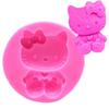 Molde de silicone de gato fofo Molde para decoração de bolo de chocolate com fondant Ferramenta de panificação DIY