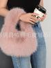 Bolsa de ombro tipo bolinho de outono e inverno de pele sintética de raposa para atacado, bolsa feminina, bolsa mensageiro fashion portátil de grande capacidade, bolsa de pelúcia