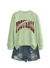 Mama del fútbol Amazon eBay estación independiente moda versátil deportes mujer cuello redondo manga larga camiseta sudadera con capucha