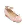 Zapatos de mujer de talla grande para comercio exterior con hebilla y lazo, talla 40-45, zapatos de mujer de tacón bajo F-97 blanco