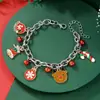 Pulseras Navideñas Transfronterizas, Cascabeles, Adornos de Mano de Perlas, Colgantes de Copo de Nieve y Ciervo, Accesorios Festivos Navideños, Pulseras de Navidad