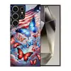 Adequado para Capa de Celular Samsung S26Ultra A90 Bandeira Borboleta S24 Vidro Temperado A16 Capa Protetora Preta A07