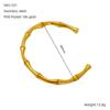 Pulsera Brazalete Abierto de Bambú Estilo Ins Europeo y Americano Moda Estilo Retro Pulsera de Acero Inoxidable Electrochapado en Oro de 18K para Mujer