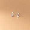 Pendientes Nalan de plata S925, estilo coreano, sencillos y bonitos con forma de jirafa, elegantes y dulces pendientes navideños M00266