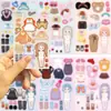 8 Colajes de Disfraces de Niña Coreana de Dibujos Animados, Manualidades DIY, Funda para Teléfono Móvil, Decoración de Cuaderno, Impermeable