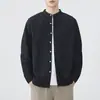 Camisa de manga longa em tecido Oxford de algodão puro de peso pesado para homens, novo estilo outono 2026, solta, simples, de alta qualidade, versátil, com gola alta