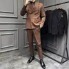 Trajes para Hombre al por Mayor 2026 Nuevo Estilo Trajes para Hombre con Solapa de Muesca Doble Botonadura Conjunto de Dos Piezas Atuendo para Novio Boda