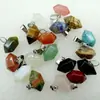 Joias em alta venda cristal natural ágata pedra preciosa coluna hexagonal bala ponta dupla pingente colar acessórios