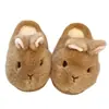 Pantufas de Algodão de Coelho Fofo para Mulheres, Novo Estilo Outono/Inverno 2026, Aquecimento para Casa Interno/Externo, Pantufas de Pelo Pós-Parto, Macias e Fofas