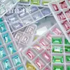 Superventas 8*12Mmk9 Diamante de Cristal Rectangular de Ángulo Recto Accesorios Vidrio Brillante Arte de Uñas Diamante para Uñas Joyería Al Por Mayor