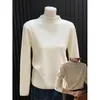 Suéter de Punto Suave y Esponjoso de Color Sólido con Cuello Semi-Alto para Mujer, Grueso y Cálido para Otoño e Invierno, Top Básico Simple Interior