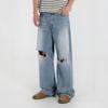 Pantalones vaqueros rotos y desgastados MYQ para hombre, pantalones casuales holgados de verano, pantalones rectos de moda coreana