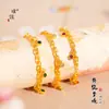 Tienda de oro con fuerte retención de color, pulsera de estrellas de taladro dorado brillante, pulsera de burbujas de goteo, pulsera de cadena simple y lisa para mujer