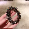 Cuerda para el pelo elegante de celebridad de internet estilo coreano, bucle para el pelo de cuentas de imitación y cristal, simple y versátil para mujer, bola de tendón de goma Payon, accesorios para el pelo