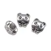 10X9X7Mm 1.7g Europeos y Americanos Más Vendidos Accesorios de Joyería Retro Cuentas con Agujero Grande y Pequeño Lado Doble Lindo Panda Cuentas con Agujero Grande