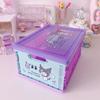 Escritorio Transparente con Tapa Caja de Almacenamiento Plegable para Kulomi Gui Perro Estudiante Snack Libro Caja de Almacenamiento de Juguetes