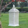 Suporte de Vela Retrô Europeu Lanterna à Prova de Vento Arte em Ferro Oca de Chão Mini Lanterna Estilo Casa Americana Ornamento de Iluminação para Caminho de Pátio