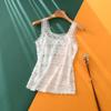 Gongyu Weng - Camisola sexy sin mangas con encaje francés y espalda descubierta para mujer, ropa interior de verano