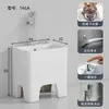 Fregadero Mopero Pequeño para Balcón de Casa, Lavabo para Piso de Baño, Fregadero Mopero Cerámico Alto de Pie, Tamaño Grande
