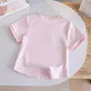 Camiseta Fofa de Manga Curta para Bebê Menina Novo Estilo Verão Casual Interna Doce Meia-manga Infantil Versátil Top Princesa 3
