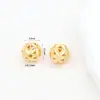 Cuentas de Sandía Cobre Puro Chapado en Oro Real 18K Cuentas Huecas Rayadas Cuentas Redondas Cuentas Doradas Cuentas Espaciadoras Cuentas para Pulsera D139B