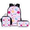 Mochila Espacial para Estudiantes de Primaria y Secundaria de Tres Piezas Impresión DIY Mochila Infantil Correa de Hombro Bolsa para Comida Bolsa para Papelería