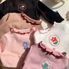 Ropa de Otoño para Niños Estilo Coreano Camiseta Básica con Borde Fruncido para Niñas Manga Larga Nueva Prenda Superior para Bebé