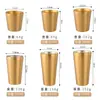 Aço Inoxidável 304 Textura Martelada Copo Reto para Suco e Cerveja Padrão de Diamante Dourado Copo para Enxaguante Bucal Copo de Chá para Restaurante