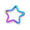 35mm metal cinco pontas estrela chaveiro chapeamento a vácuo colorido estrela fivela estrela chaveiro DIY acessórios de joias