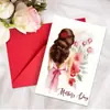 Cartões de Dia das Mães Transfronteiriços com Envelopes, Cartões Criativos Florais de Agradecimento com Texto