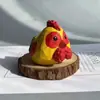 Escultura em Madeira Feita à Mão de uma Galinha Mãe, Ornamento Animal Fofo para Mesa de Estudo, Rack de TV, Decoração de Presente