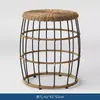 Sofá de Rattan para Vila Externa Varanda de Pátio Proteção Solar à Prova d'Água Combinação de Mesa e Cadeira Acessório de Pousada ao Ar Livre Cadeira de Rattan Ninho de Pássaro Preguiçoso