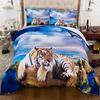 Juego de funda nórdica con estampado digital de tigre león adecuado para decoración de dormitorio de niños niñas adultos