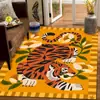 Alfombra de Terciopelo de Cristal con Diseño de Arte Africano para Dormitorio, Resistente a Manchas, Lavable, Alfombrilla para Mesita de Noche, Resistente al Desgaste, Fácil Cuidado, Alfombra para Sala de Estar