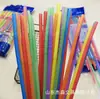 100 Piezas Popotes Artísticos Desechables Curvos para Bebidas Té de Leche Hecho a Mano Niños Guardería Popotes DIY