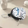Bolsa para Monedas con Estampado de Tiburón Cuero Artificial Impermeable Imitación Cuero Cremallera Bolsa de Almacenamiento Multifuncional Mini Bolsa para Auriculares